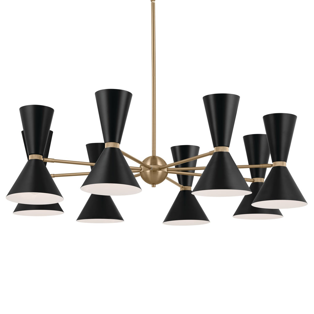 KICHLER 52567CPZBK Phix 48.75 Inch 16 Light Chandelier In Champagne Bronze With Black
