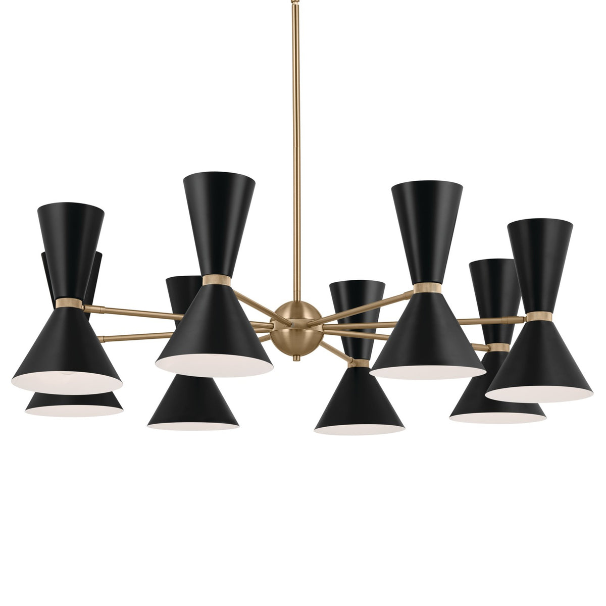 KICHLER 52567CPZBK Phix 48.75 Inch 16 Light Chandelier In Champagne Bronze With Black