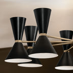 KICHLER 52567CPZBK Phix 48.75 Inch 16 Light Chandelier In Champagne Bronze With Black