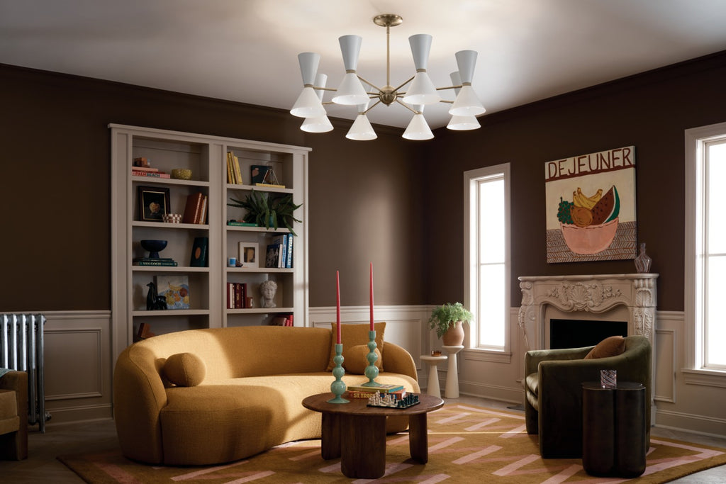 KICHLER 52567CPZWH Phix 48.75 Inch 16 Light Chandelier In Champagne Bronze With White