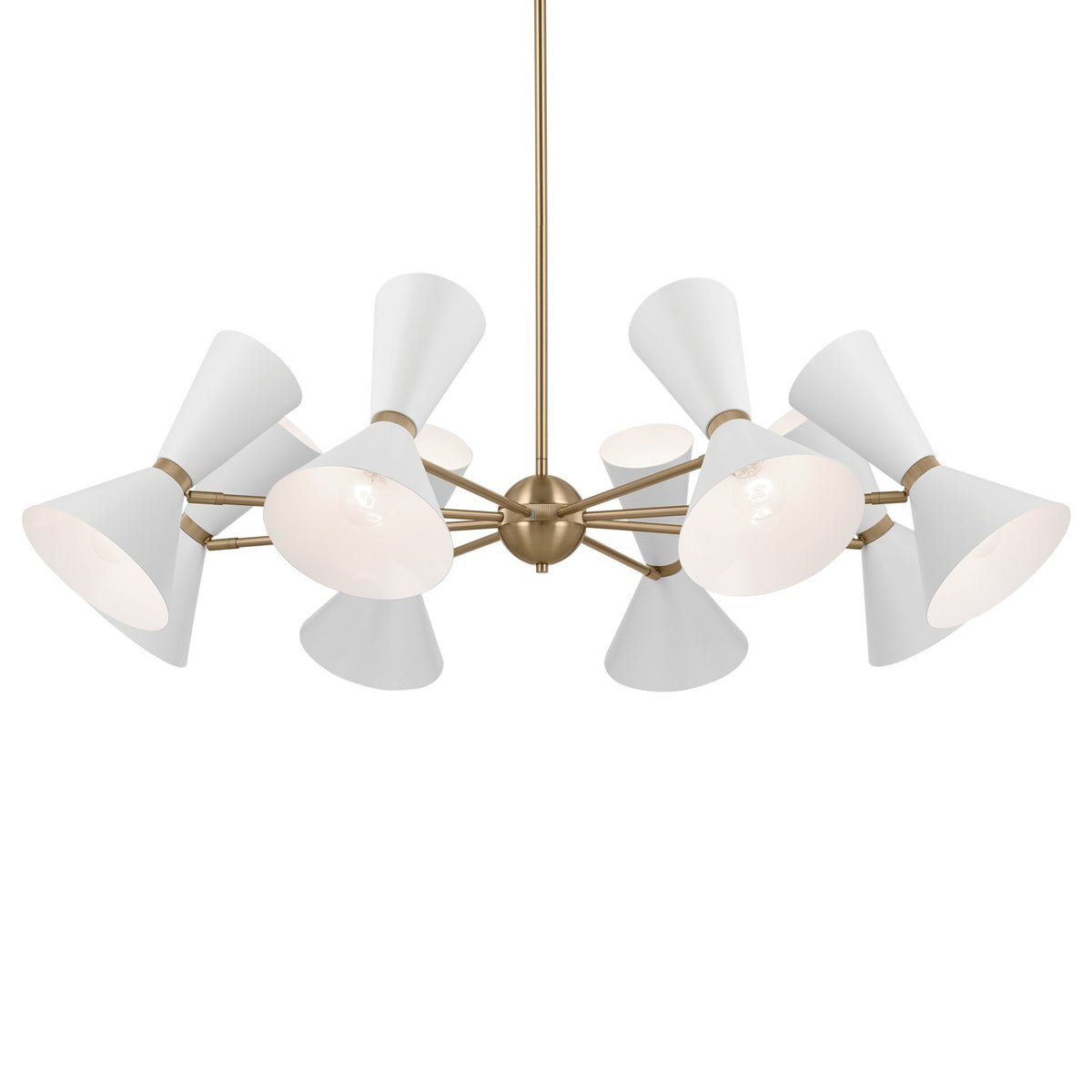KICHLER 52567CPZWH Phix 48.75 Inch 16 Light Chandelier In Champagne Bronze With White