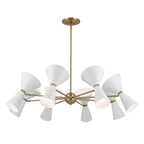 KICHLER 52567CPZWH Phix 48.75 Inch 16 Light Chandelier In Champagne Bronze With White