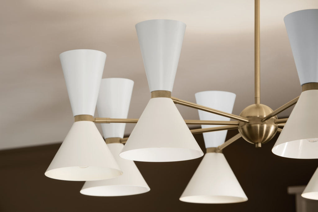 KICHLER 52567CPZWH Phix 48.75 Inch 16 Light Chandelier In Champagne Bronze With White