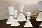 KICHLER 52567CPZWH Phix 48.75 Inch 16 Light Chandelier In Champagne Bronze With White