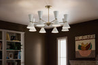 KICHLER 52567CPZWH Phix 48.75 Inch 16 Light Chandelier In Champagne Bronze With White