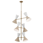 KICHLER 52568CPZGRG Phix 50 Inch 12 Light Foyer Chandelier In Champagne Bronze With Greige And White