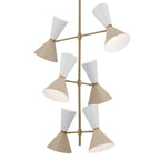 KICHLER 52568CPZGRG Phix 50 Inch 12 Light Foyer Chandelier In Champagne Bronze With Greige And White