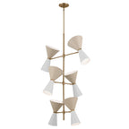 KICHLER 52568CPZGRG Phix 50 Inch 12 Light Foyer Chandelier In Champagne Bronze With Greige And White