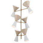 KICHLER 52568CPZGRG Phix 50 Inch 12 Light Foyer Chandelier In Champagne Bronze With Greige And White