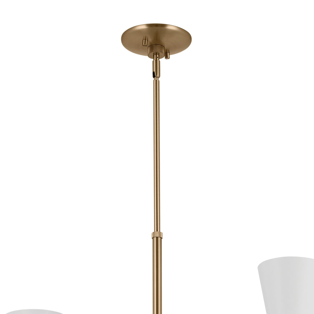 KICHLER 52568CPZGRG Phix 50 Inch 12 Light Foyer Chandelier In Champagne Bronze With Greige And White