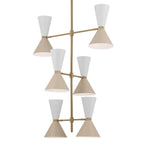 KICHLER 52568CPZGRG Phix 50 Inch 12 Light Foyer Chandelier In Champagne Bronze With Greige And White