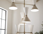 KICHLER 52568CPZGRG Phix 50 Inch 12 Light Foyer Chandelier In Champagne Bronze With Greige And White