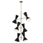 KICHLER 52568CPZBK Phix 50 Inch 12 Light Foyer Chandelier In Champagne Bronze With Black
