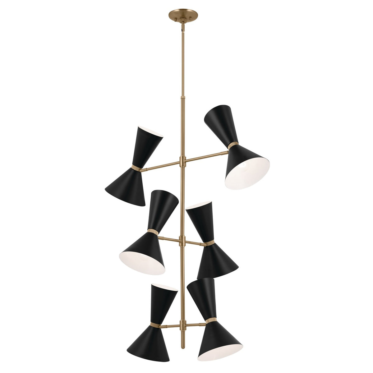KICHLER 52568CPZBK Phix 50 Inch 12 Light Foyer Chandelier In Champagne Bronze With Black