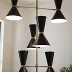 KICHLER 52568CPZBK Phix 50 Inch 12 Light Foyer Chandelier In Champagne Bronze With Black