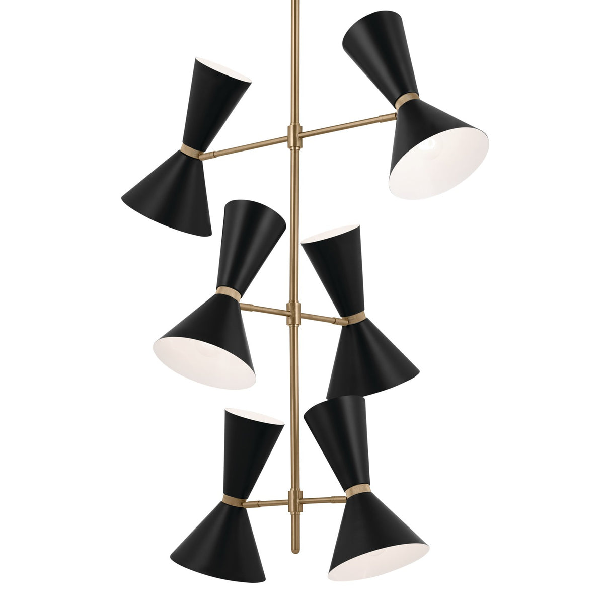 KICHLER 52568CPZBK Phix 50 Inch 12 Light Foyer Chandelier In Champagne Bronze With Black