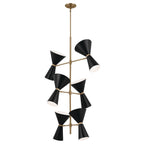KICHLER 52568CPZBK Phix 50 Inch 12 Light Foyer Chandelier In Champagne Bronze With Black