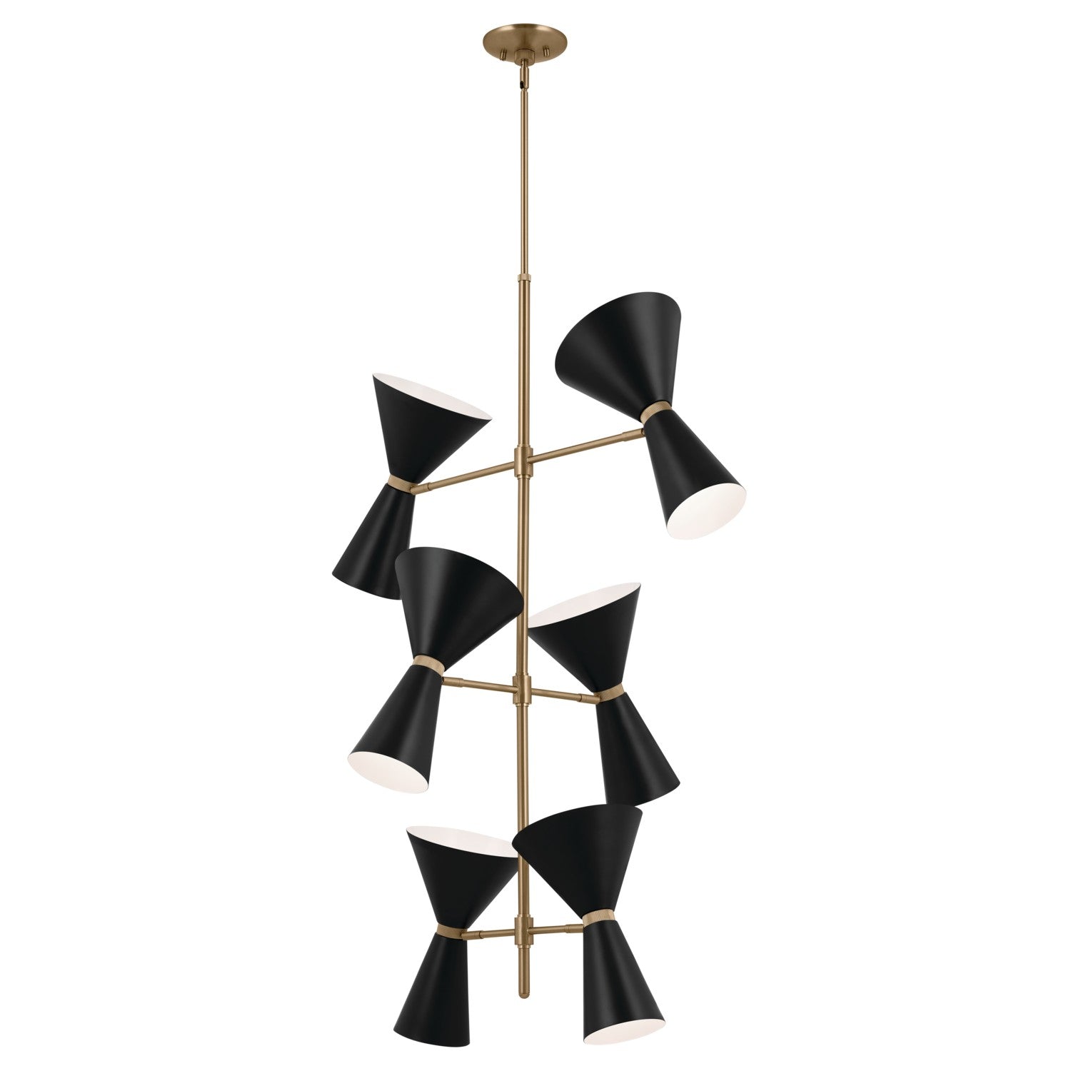 KICHLER 52568CPZBK Phix 50 Inch 12 Light Foyer Chandelier In Champagne Bronze With Black