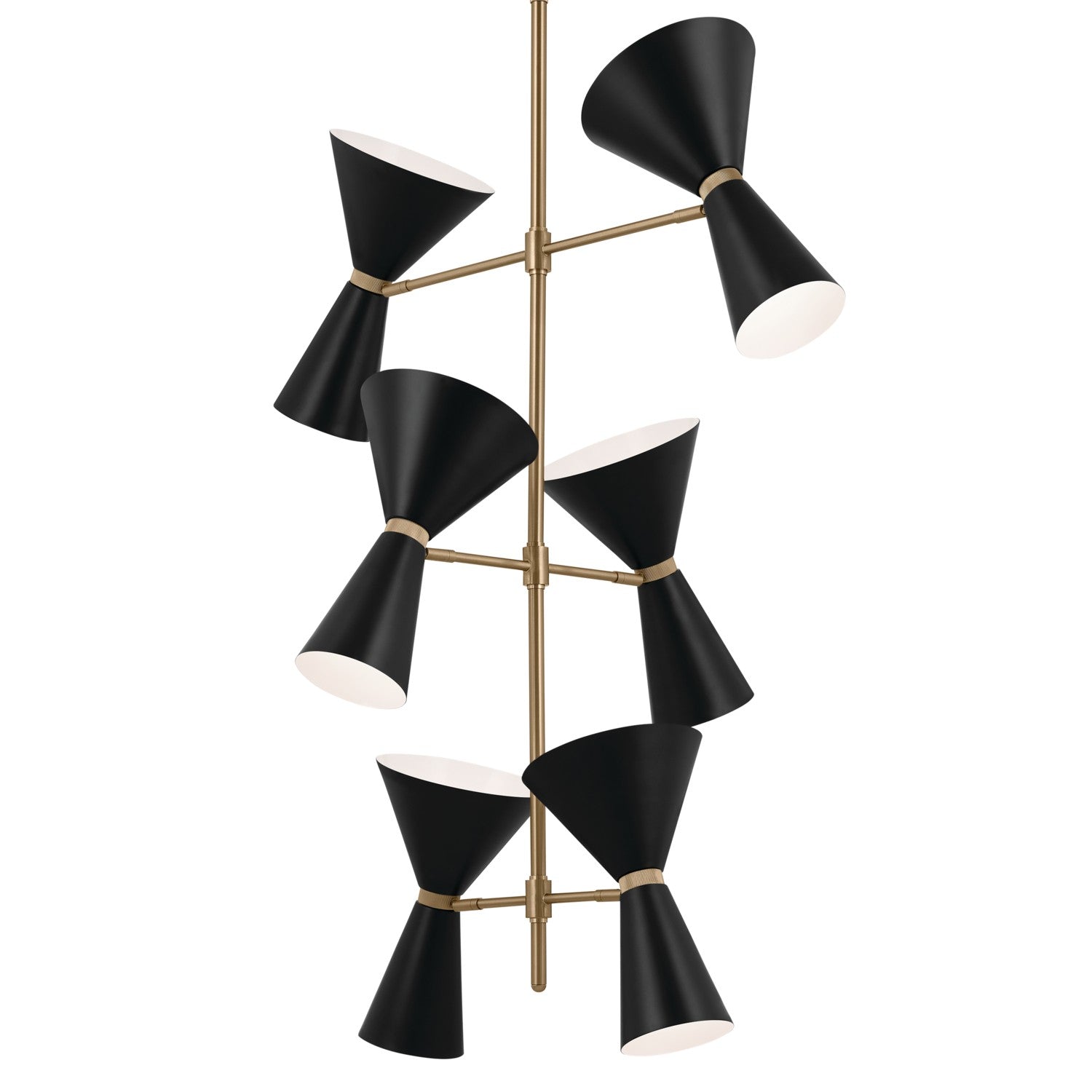 KICHLER 52568CPZBK Phix 50 Inch 12 Light Foyer Chandelier In Champagne Bronze With Black