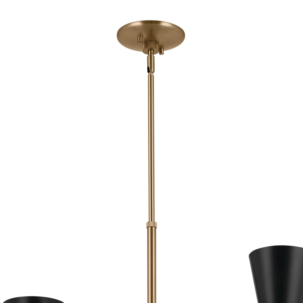 KICHLER 52568CPZBK Phix 50 Inch 12 Light Foyer Chandelier In Champagne Bronze With Black