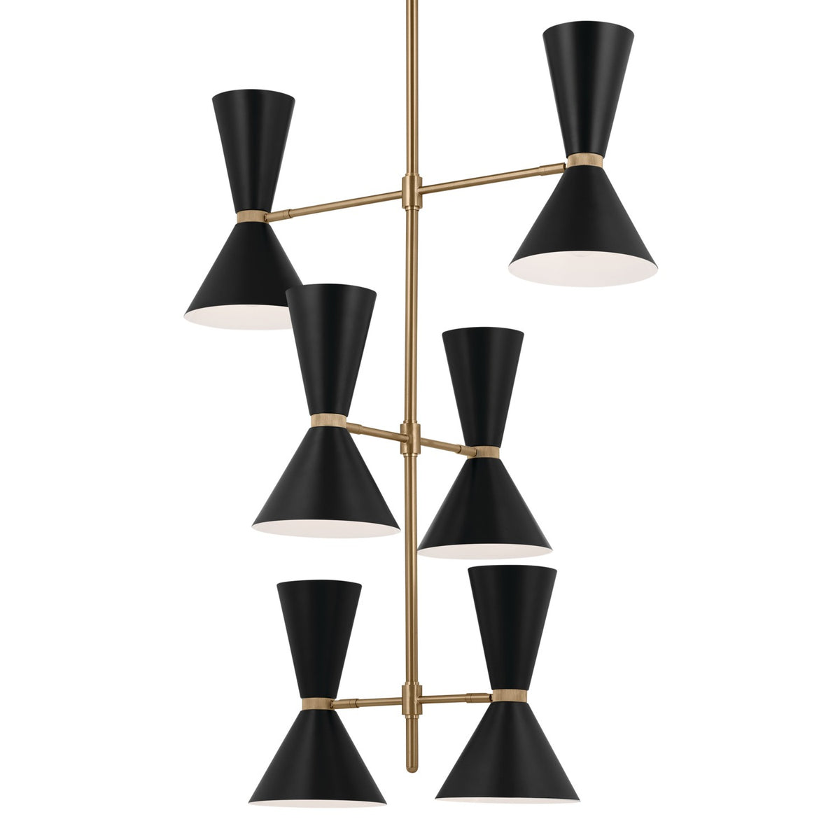 KICHLER 52568CPZBK Phix 50 Inch 12 Light Foyer Chandelier In Champagne Bronze With Black