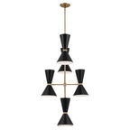 KICHLER 52568CPZBK Phix 50 Inch 12 Light Foyer Chandelier In Champagne Bronze With Black