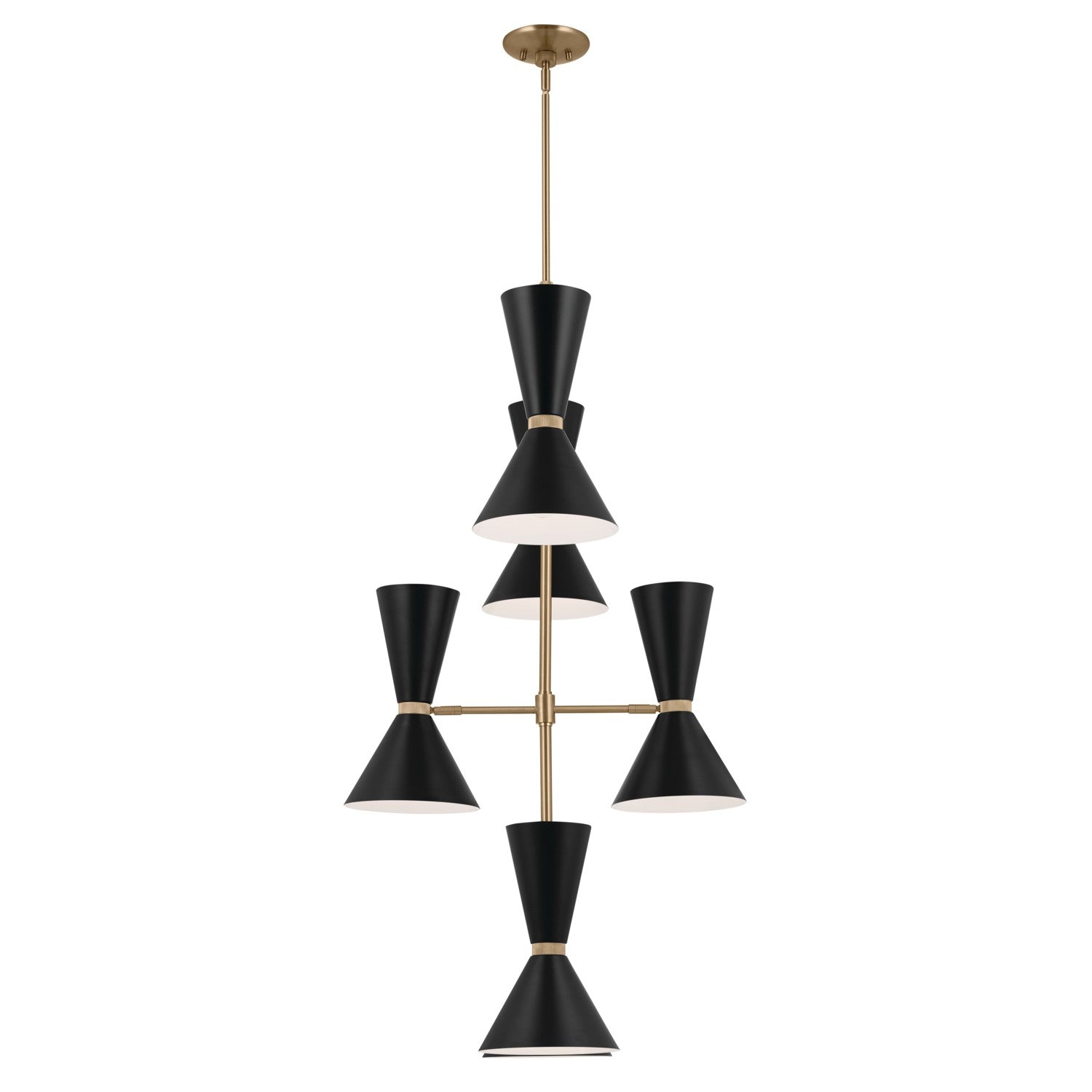 KICHLER 52568CPZBK Phix 50 Inch 12 Light Foyer Chandelier In Champagne Bronze With Black