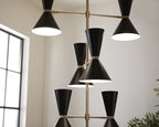 KICHLER 52568CPZBK Phix 50 Inch 12 Light Foyer Chandelier In Champagne Bronze With Black