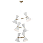 KICHLER 52568CPZWH Phix 50 Inch 12 Light Foyer Chandelier In Champagne Bronze With White
