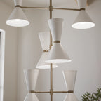 KICHLER 52568CPZWH Phix 50 Inch 12 Light Foyer Chandelier In Champagne Bronze With White