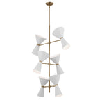 KICHLER 52568CPZWH Phix 50 Inch 12 Light Foyer Chandelier In Champagne Bronze With White