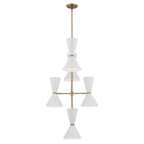 KICHLER 52568CPZWH Phix 50 Inch 12 Light Foyer Chandelier In Champagne Bronze With White