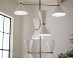 KICHLER 52568CPZWH Phix 50 Inch 12 Light Foyer Chandelier In Champagne Bronze With White