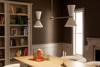 KICHLER 52569CPZGRG Phix 48 Inch 4 Light Linear Chandelier In Champagne Bronze With Greige And White