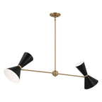 KICHLER 52569CPZBK Phix 48 Inch 4 Light Linear Chandelier In Champagne Bronze With Black