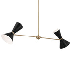 KICHLER 52569CPZBK Phix 48 Inch 4 Light Linear Chandelier In Champagne Bronze With Black