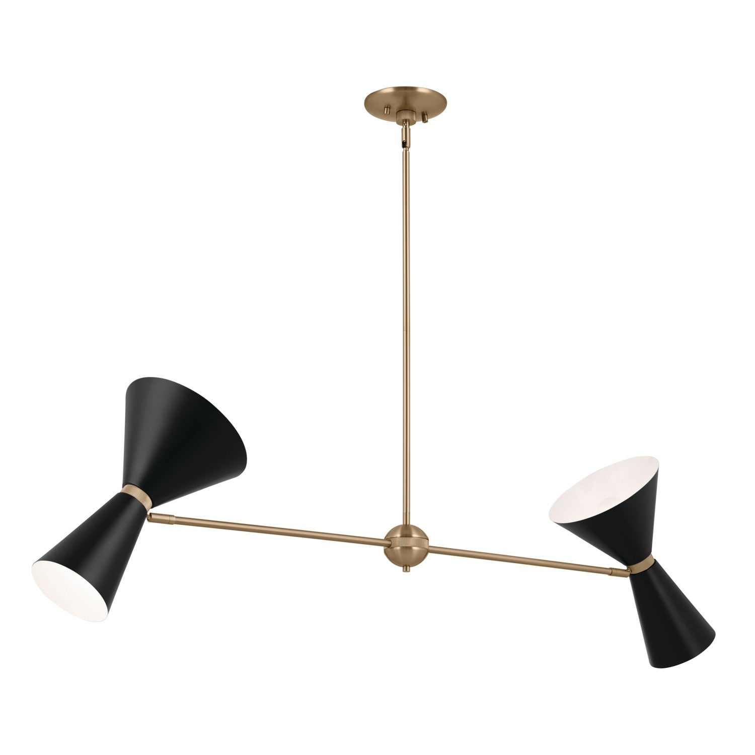 KICHLER 52569CPZBK Phix 48 Inch 4 Light Linear Chandelier In Champagne Bronze With Black