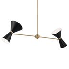 KICHLER 52569CPZBK Phix 48 Inch 4 Light Linear Chandelier In Champagne Bronze With Black