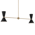 KICHLER 52569CPZBK Phix 48 Inch 4 Light Linear Chandelier In Champagne Bronze With Black