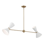 KICHLER 52569CPZWH Phix 48 Inch 4 Light Linear Chandelier In Champagne Bronze With White