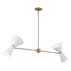 KICHLER 52569CPZWH Phix 48 Inch 4 Light Linear Chandelier In Champagne Bronze With White