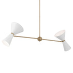 KICHLER 52569CPZWH Phix 48 Inch 4 Light Linear Chandelier In Champagne Bronze With White