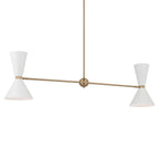 KICHLER 52569CPZWH Phix 48 Inch 4 Light Linear Chandelier In Champagne Bronze With White