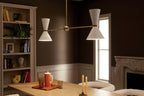 KICHLER 52569CPZWH Phix 48 Inch 4 Light Linear Chandelier In Champagne Bronze With White