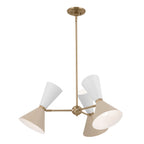 KICHLER 52565CPZGRG Phix 30.75 Inch 6 Light Chandelier In Champagne Bronze With Greige And White