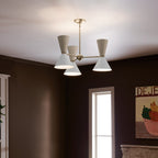 KICHLER 52565CPZGRG Phix 30.75 Inch 6 Light Chandelier In Champagne Bronze With Greige And White