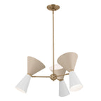 KICHLER 52565CPZGRG Phix 30.75 Inch 6 Light Chandelier In Champagne Bronze With Greige And White