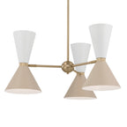 KICHLER 52565CPZGRG Phix 30.75 Inch 6 Light Chandelier In Champagne Bronze With Greige And White