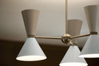 KICHLER 52565CPZGRG Phix 30.75 Inch 6 Light Chandelier In Champagne Bronze With Greige And White