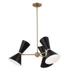 KICHLER 52565CPZBK Phix 30.75 Inch 6 Light Chandelier In Champagne Bronze With Black